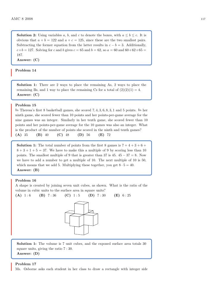 AMC 8 — Chronological — sample page