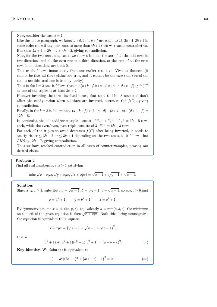 USAMO — Chronological — sample page